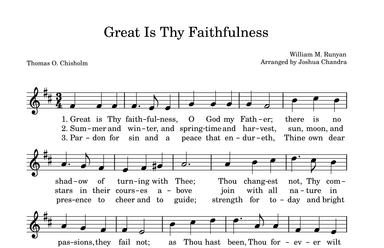 Great Is Thy Faithfulness (Melody) (arr. Joshua Chandra)