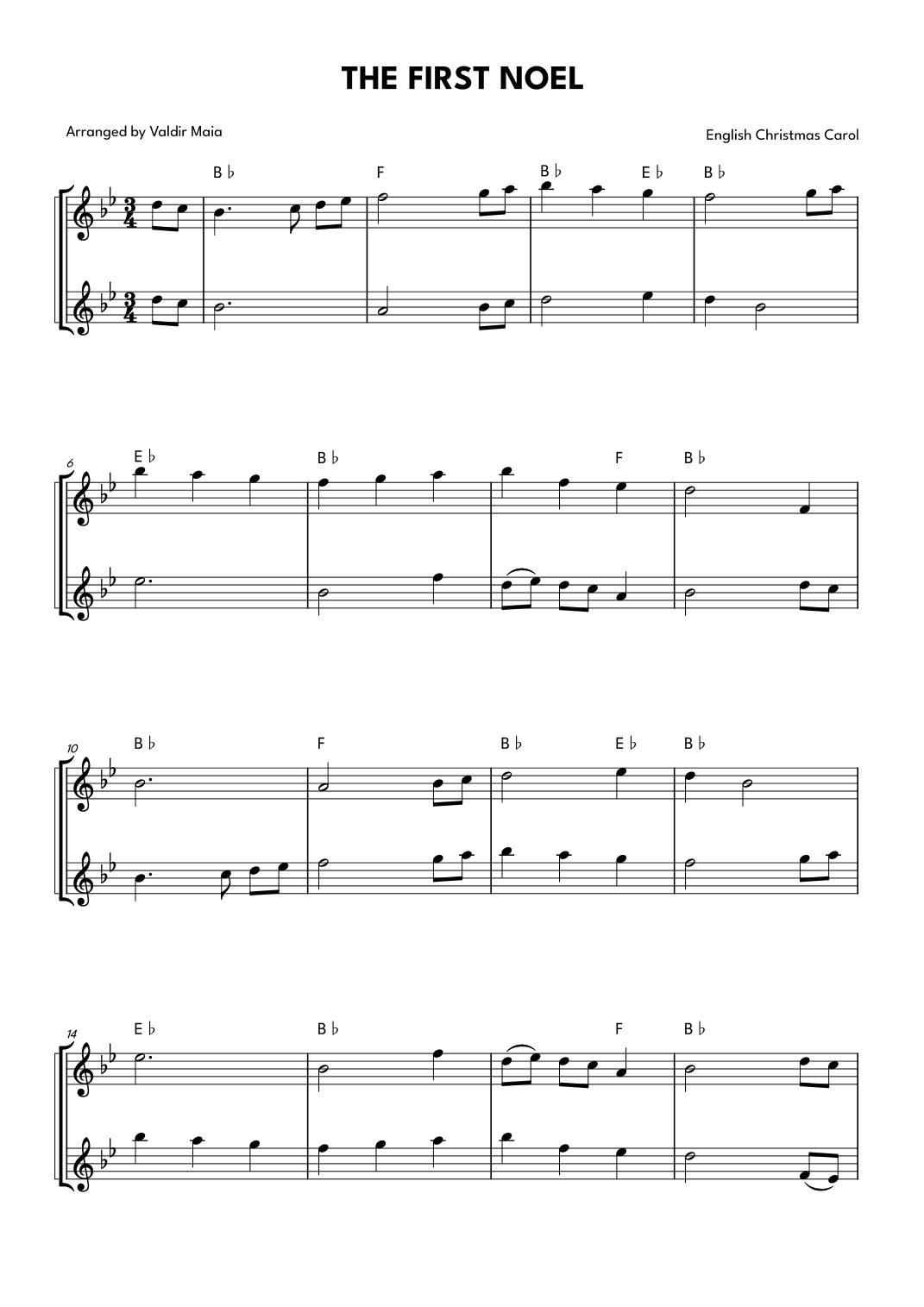 The First Noel - Flute Duet (arr. Valdir Maia)