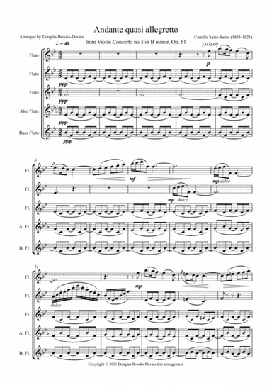 Andante quasi Allegretto (Op.61) (arr. Douglas Brooks-Davies)