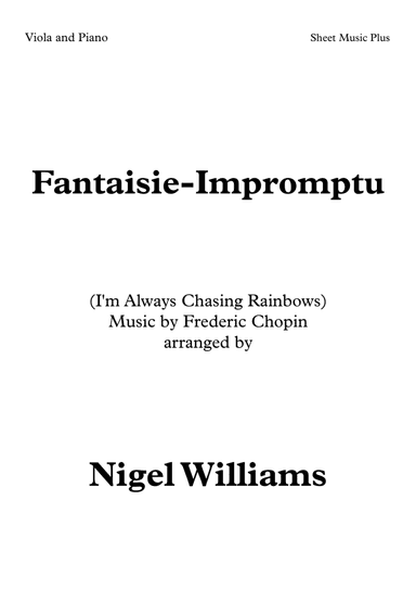 Fantaisie-Impromptu (I'm Always Chasing Rainbows), for Viola and Piano (arr. Nigel Williams)