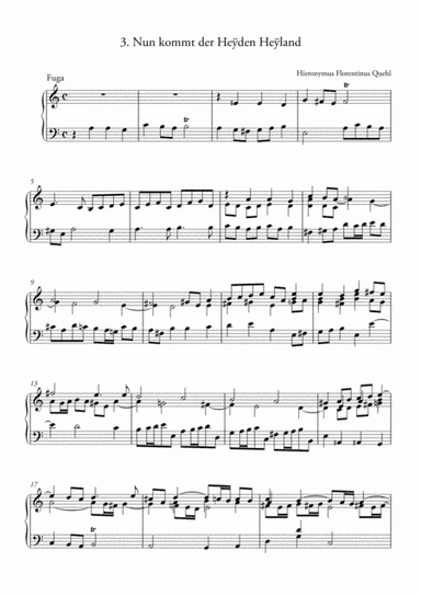 H. F. Quehl, Fuga - Nun komm, der Heiden Heiland (Now come, Saviour of the gentiles) - Organ (arr. Ahiva Editions)