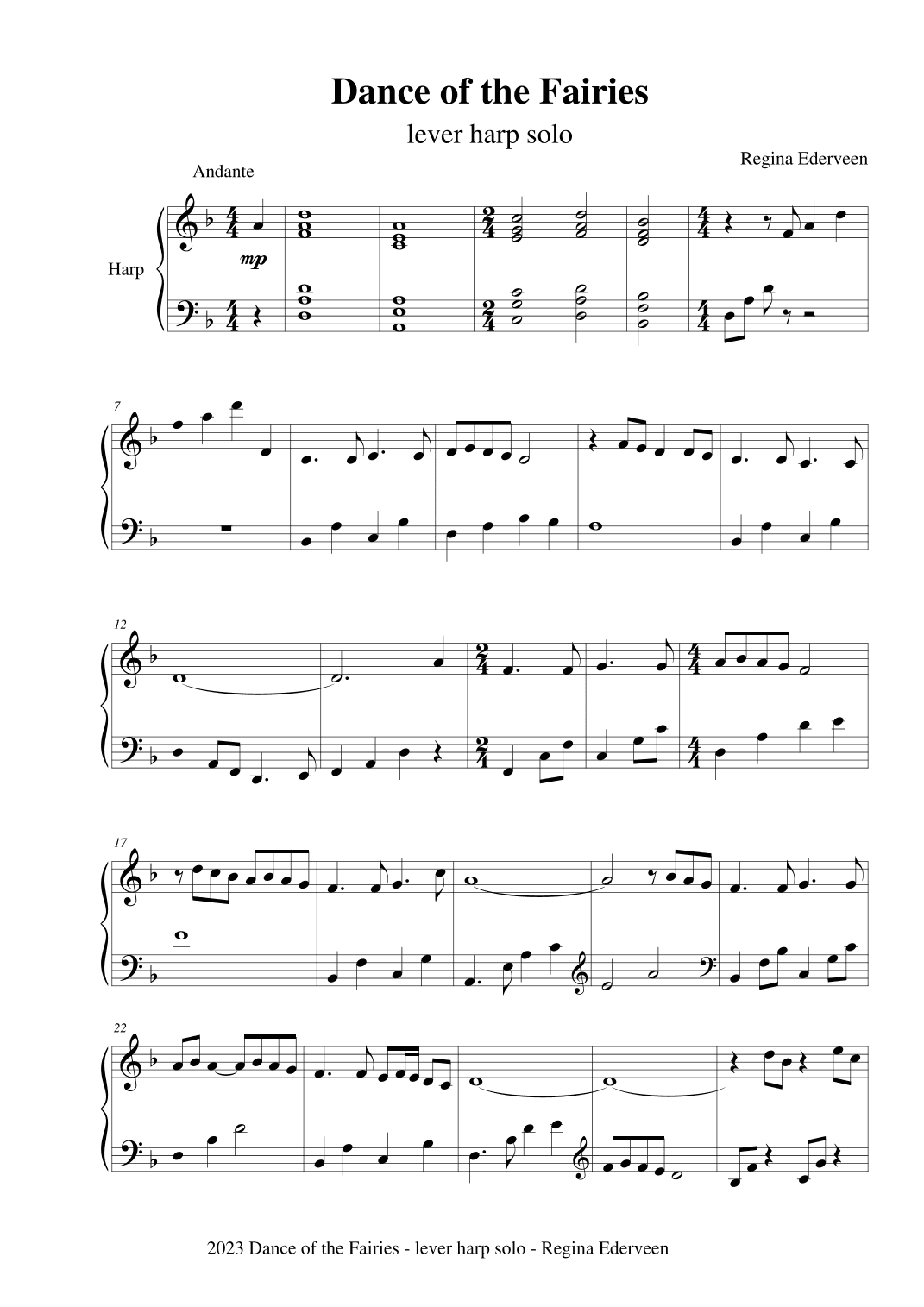 Dance of the Fairies - lever harp solo