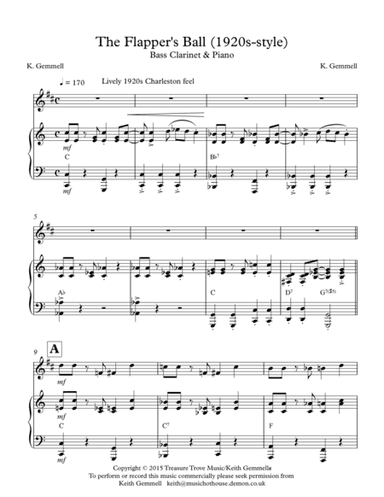 The Flapper's Ball (1920's-style): Bass Clarinet & Piano