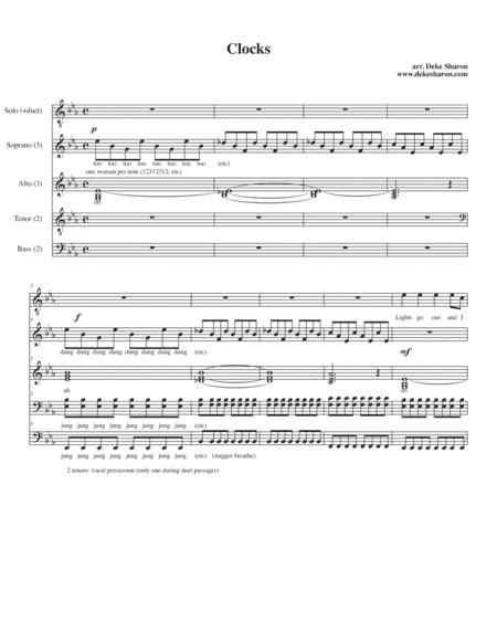 Clocks (arr. Deke Sharon)