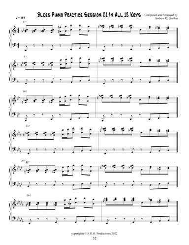 Blues Piano Practice Session 21 in All 12 Keys