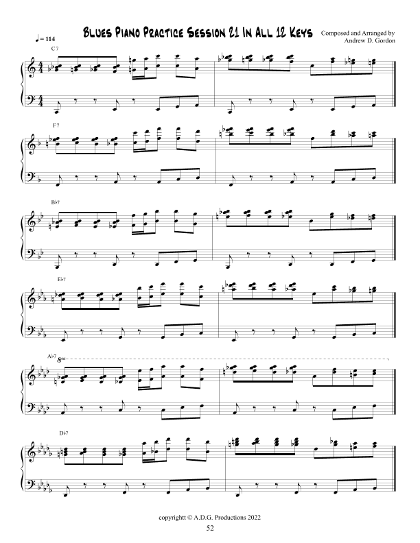 Blues Piano Practice Session 21 in All 12 Keys