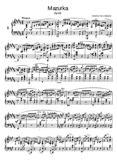 Chopin- Mazurkas, Op. 63 No 1 to No 3 (arr. Harry Sebastian)