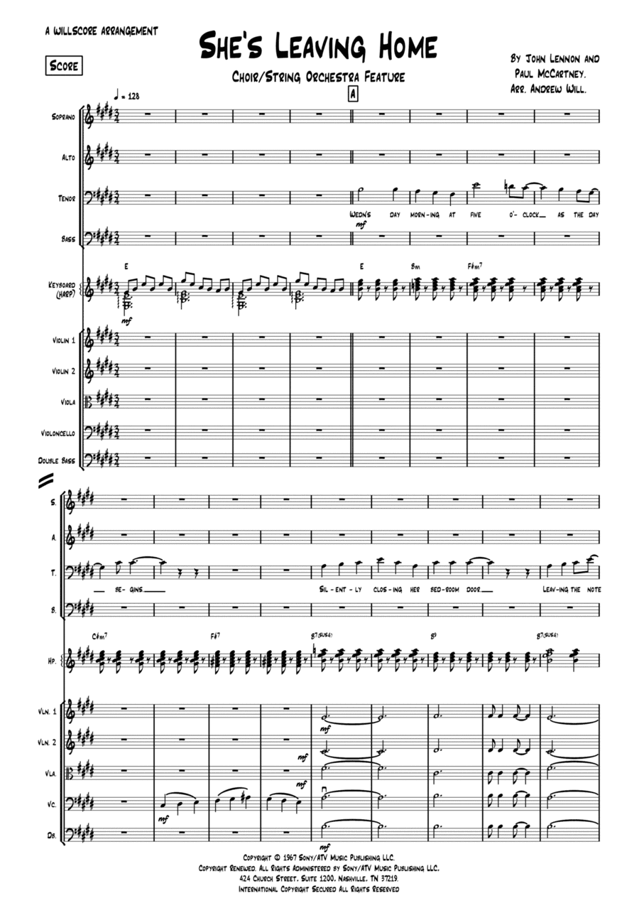 She's Leaving Home (arr. Andrew Will)