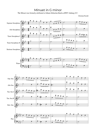Minuet In G minor (with piano) (arr. Alex Nunes Rodrigues)