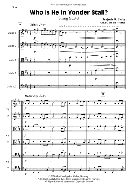 Who Is He In Yonder Stall? (arr. Gert Th. Walter)