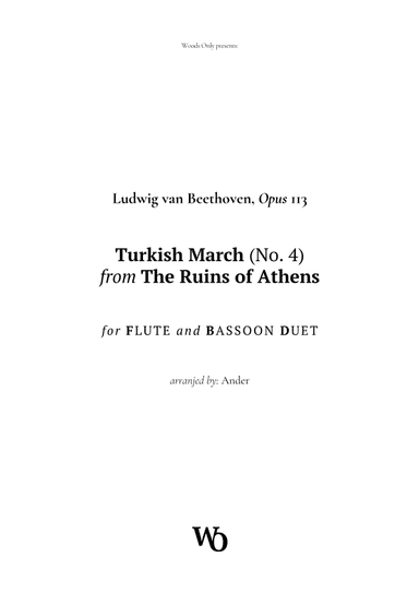 Turkish March by Beethoven for Flute and Bassoon (arr. Ander)