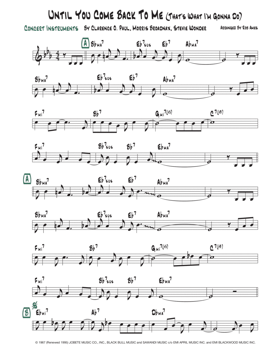 Until You Come Back To Me (that's What I'm Gonna Do) (arr. Rob Ames)