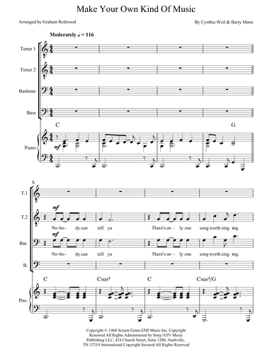 Make Your Own Kind Of Music (arr. Graham Redwood)