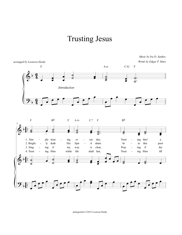Trusting Jesus (arr. Leonora Hardy)