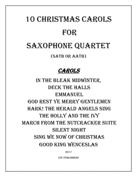 10 Christmas Carols for Saxophone Quartet (arr. Jeremy Corcoran)