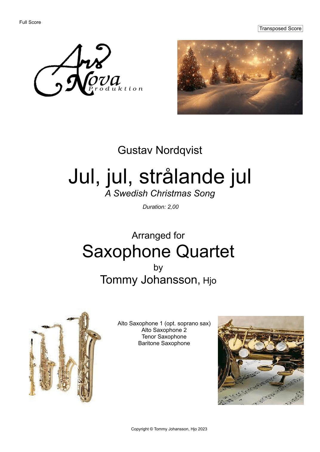 Jul, jul, strålande jul (arr. Tommy Johansson, Hjo)