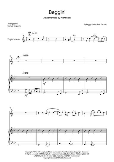 Beggin' (arr. Samuel Sequeira)