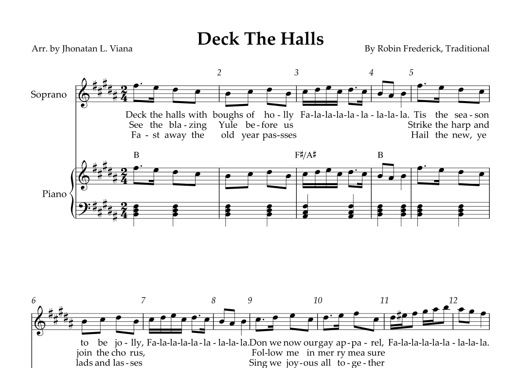 Deck The Halls (arr. Jhonatan Lucio Viana)