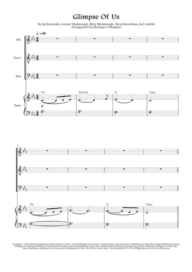 Glimpse Of Us (arr. Henrique F Mangoni)