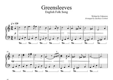 Greensleeves (arr. Zachary Corbett)