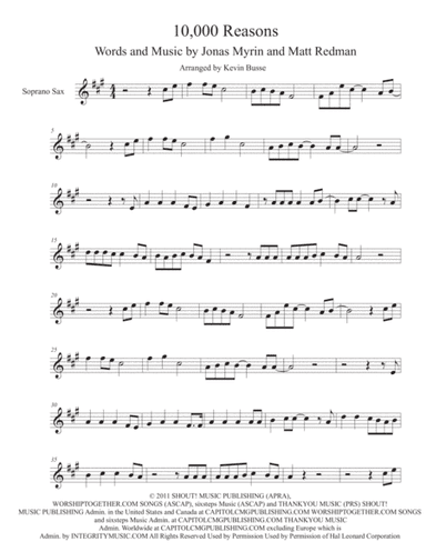 10,000 Reasons (Bless The Lord) (arr. Kevin Busse)