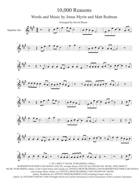 10,000 Reasons (Bless The Lord) (arr. Kevin Busse)
