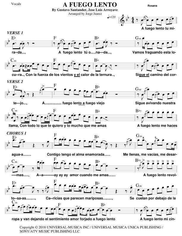 A Fuego Lento (arr. Jorge Juarez)