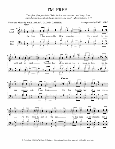 I'm Free (arr. Paul A. Jorg)