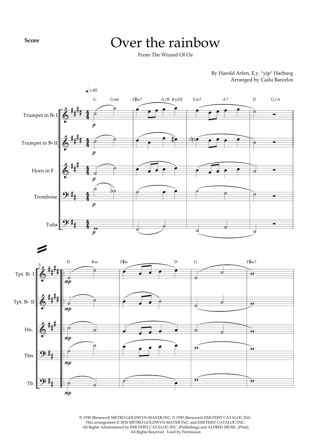 Over The Rainbow (arr. Cadu Barcelos)