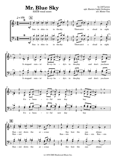 Mr. Blue Sky (arr. Mister Tim)