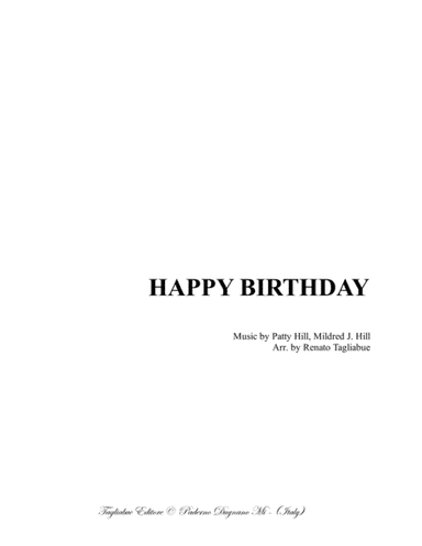 HAPPY BIRTHDAY - For SATB Choir (arr. Renato Tagliabue)