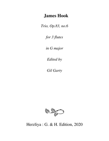 Trio, 3 flutes, Op.83, no.6 in G major (arr. Gil Garty)