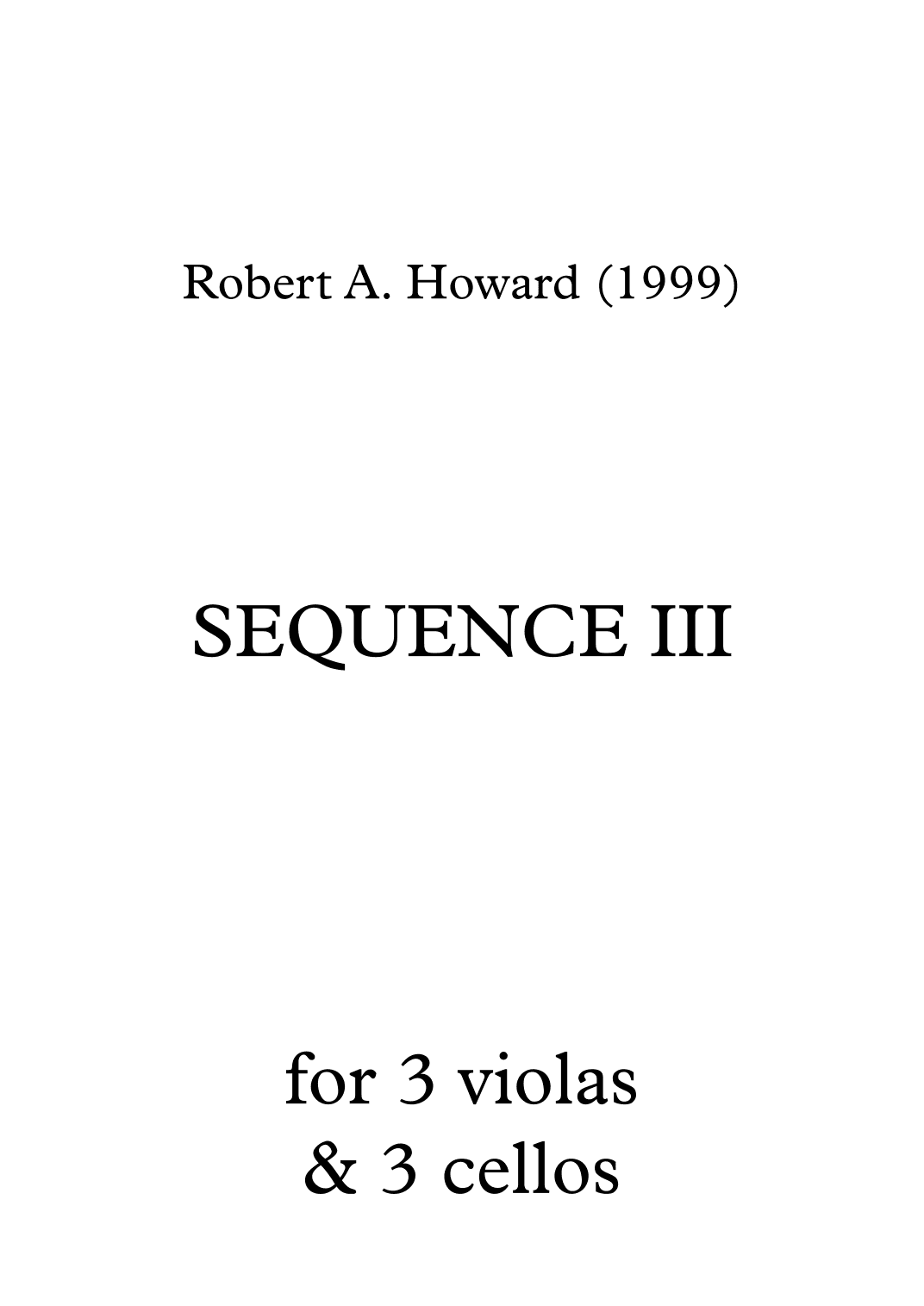 Sequence III (full playing score)