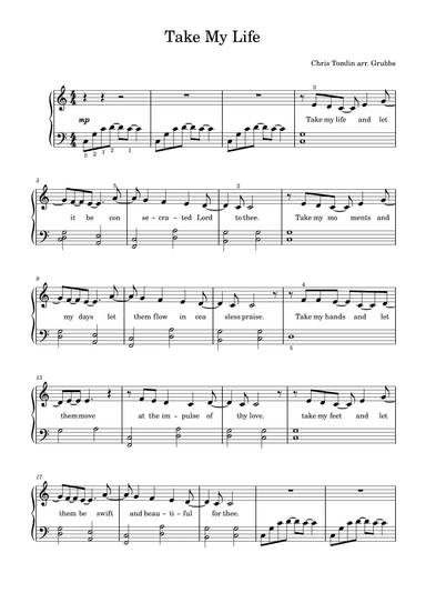 Take My Life (arr. Leslie Grubbs)