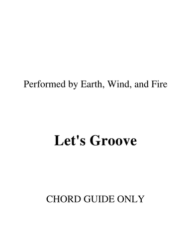 Let's Groove (arr. RWM)