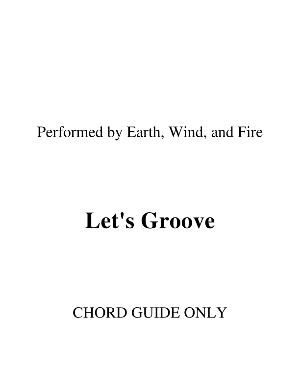 Let's Groove (arr. RWM)