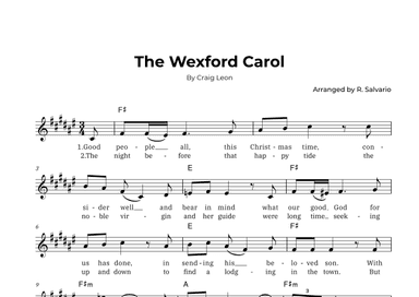 The Wexford Carol (Key of F-Sharp Major) (arr. R. Salvario)