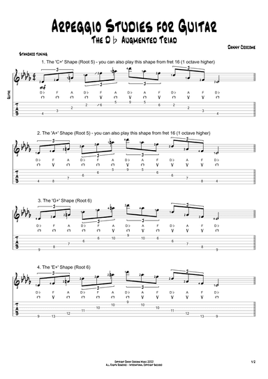 Arpeggio Studies for Guitar - The Db Augmented Triad