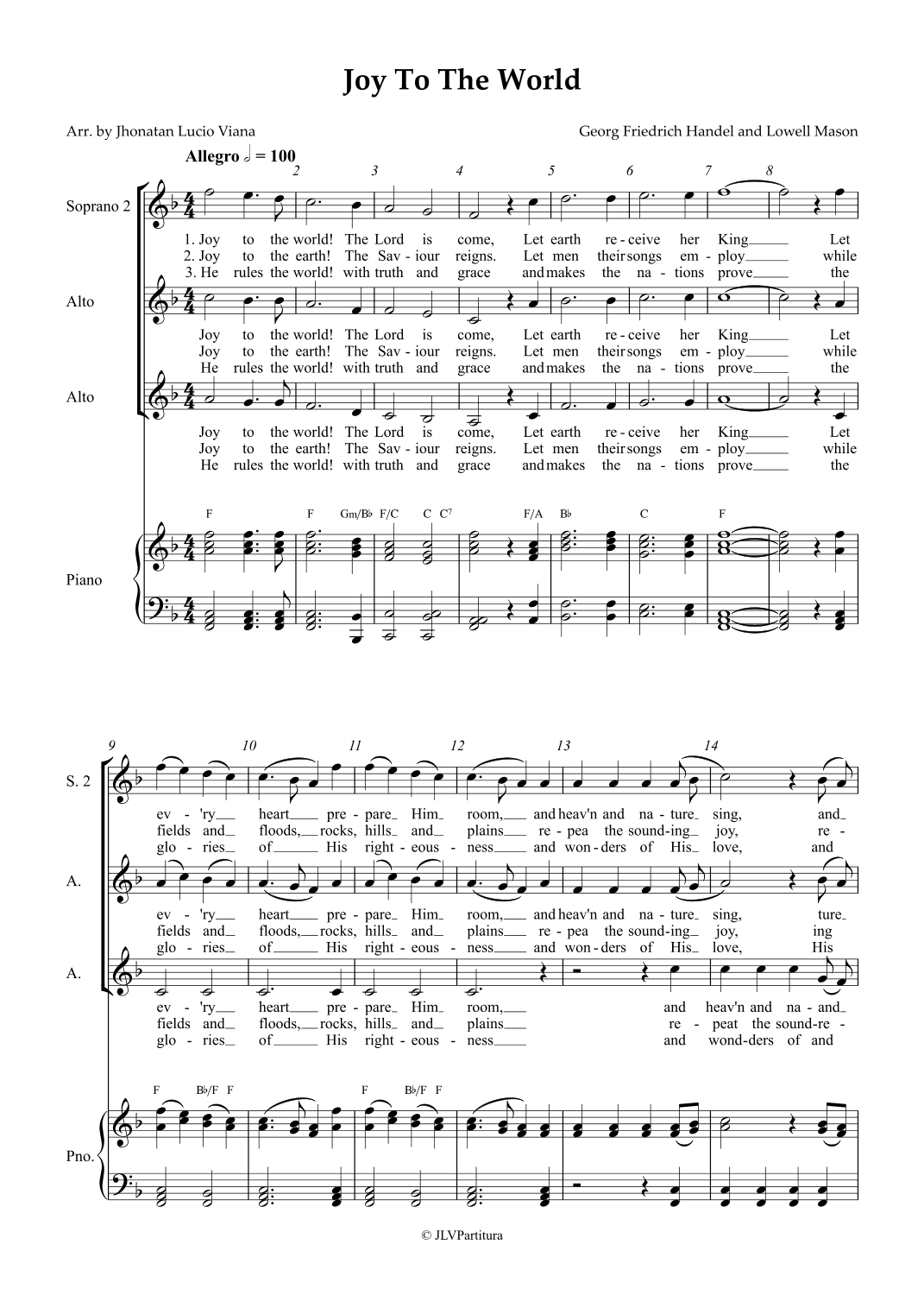 Joy To The World (arr. Jhonatan Lucio Viana)