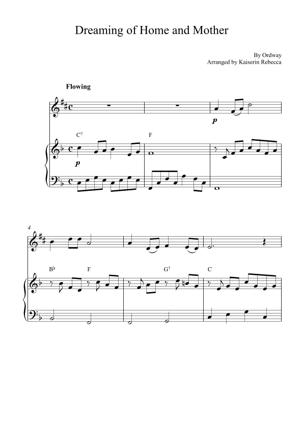 Dreaming of Home and Mother (arr. Kaiserin Rebecca)