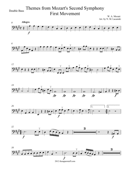 Themes from Mozart's Second Symphony First Movement (arr. Nick Lacanski)