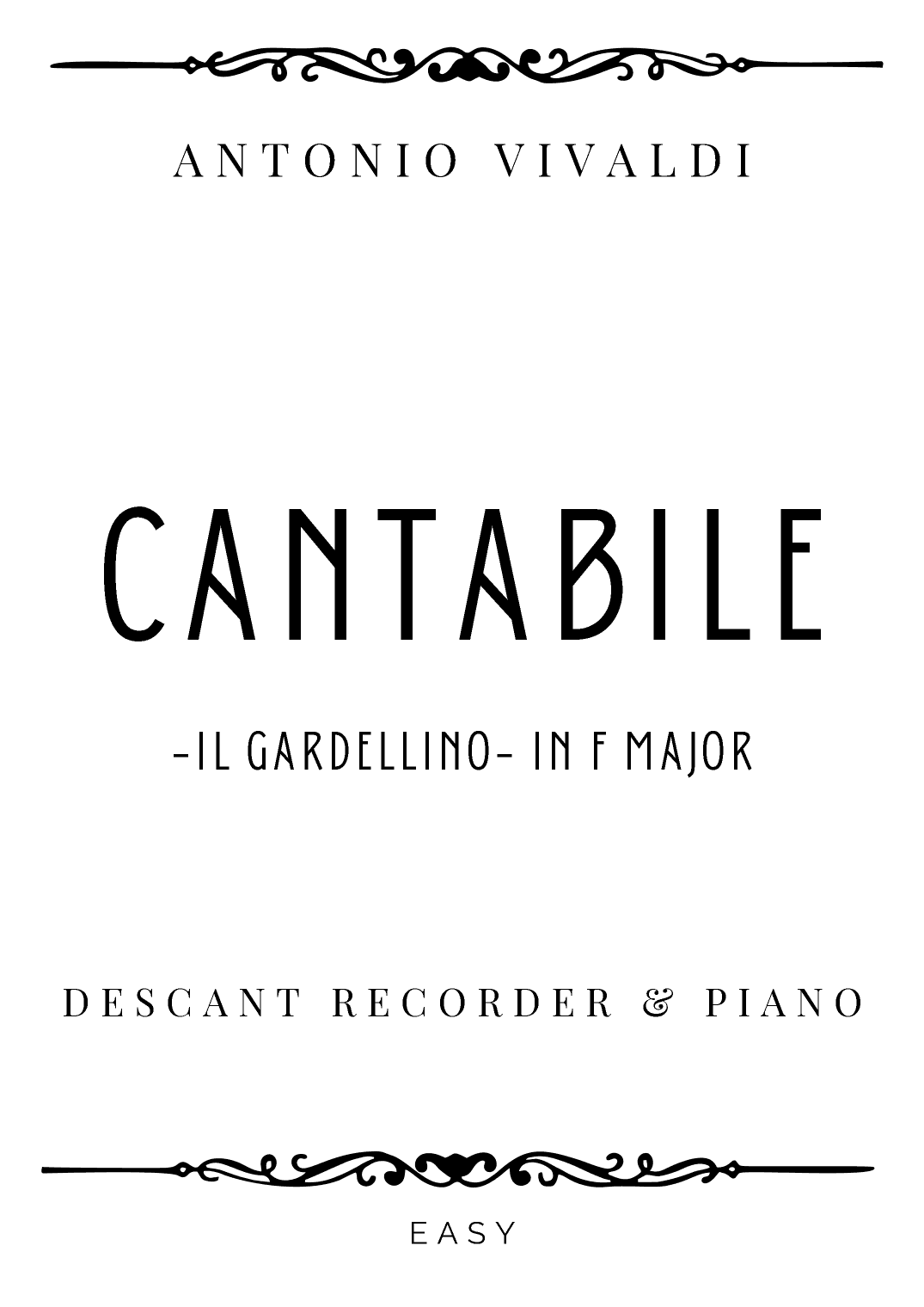 Vivaldi - Cantabile from Il Gardellino in F Major - Easy (arr. Piacere Music Sheets)