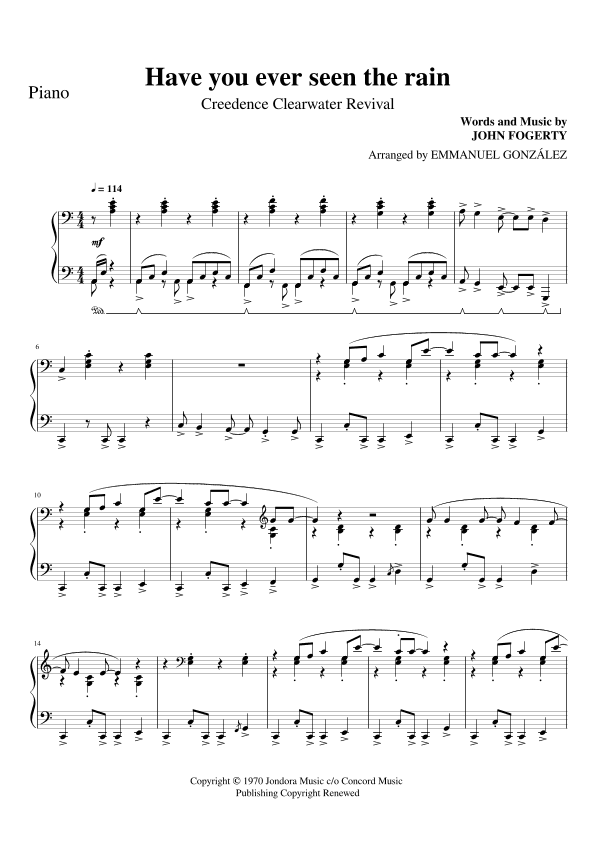 Have You Ever Seen The Rain? (arr. Emmanuel González)