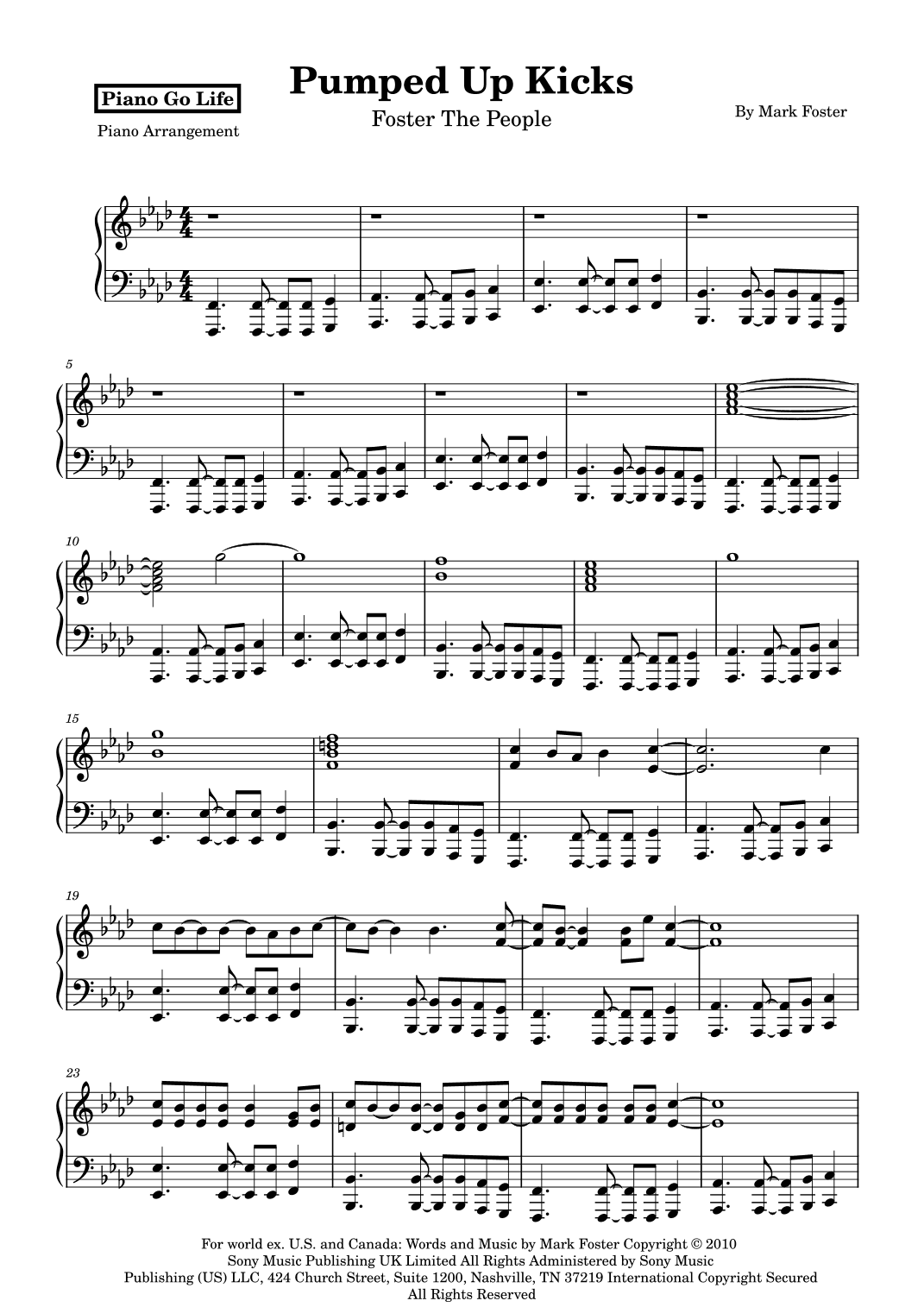 Pumped Up Kicks (arr. Piano Go Life)