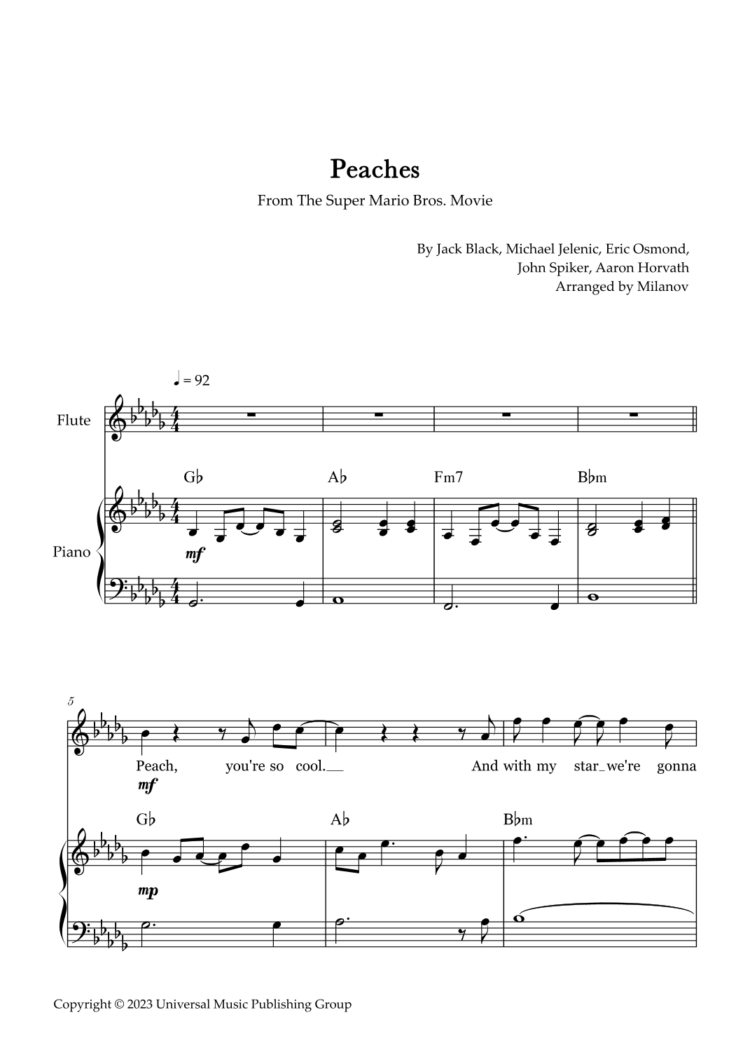 Peaches (arr. Milanov)