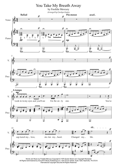 You Take My Breath Away (arr. Carolyn Goates)