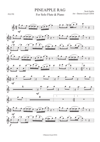 Pineapple Rag - Solo Flute & Piano (arr. Darren Lloyd)