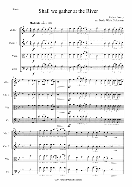 Shall we gather at the river for string quartet (arr. David Warin Solomons)
