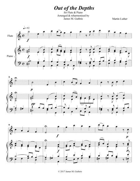 Luther: Out of the Depths for Flute & Piano (arr. James M. Guthrie, ASCAP)