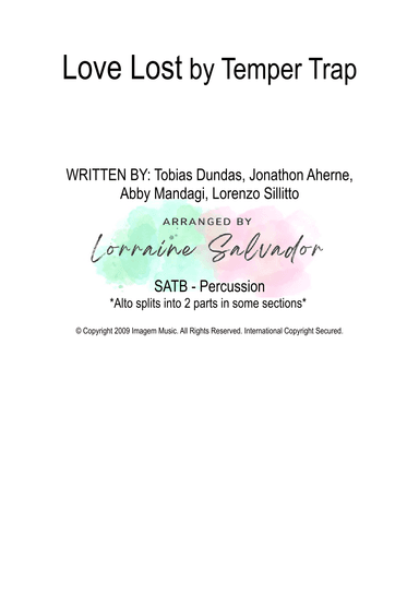 Love Lost (arr. Lorraine Anne Salvador)